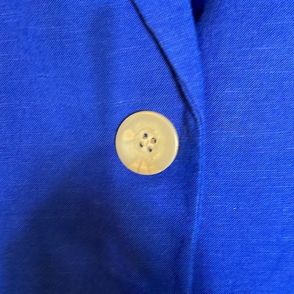 H&M Cobalt Blue 3 Piece Short Suit & Cropped Tank Small Linen Blend - Picture 15 of 16